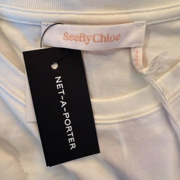 SEE BY CHLOÉ Ruffled smocked cotton-jersey top | Women’s Size Small - Picture 4 of 5